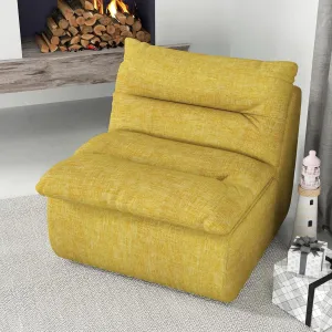 Lazy Floor Sofa,Modern Armless Floor Lounge Chair, Comfy Accent Bean Bag Couch, Single Corner Chair Sofa for Living Room Bedroom Salon Office Yellow