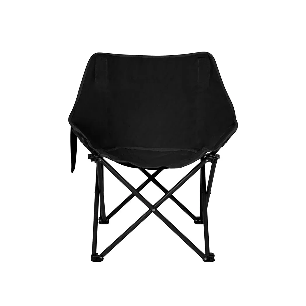 Levede Folding Camping Moon Chair Lightweight Black-NT_Metro