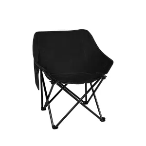 Levede Folding Camping Moon Chair Lightweight Black-NT_Metro
