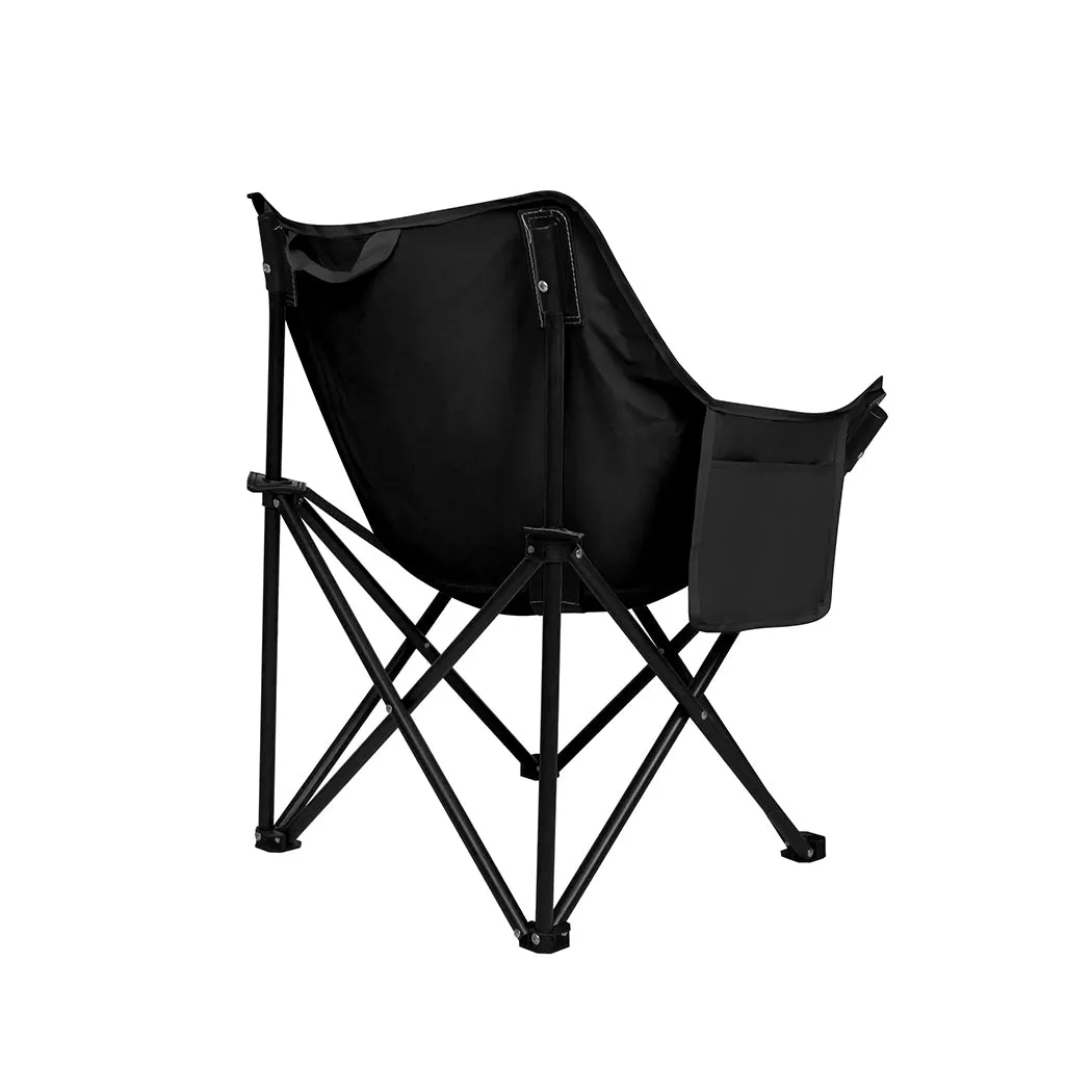 Levede Folding Camping Moon Chair Lightweight Black-NT_Metro