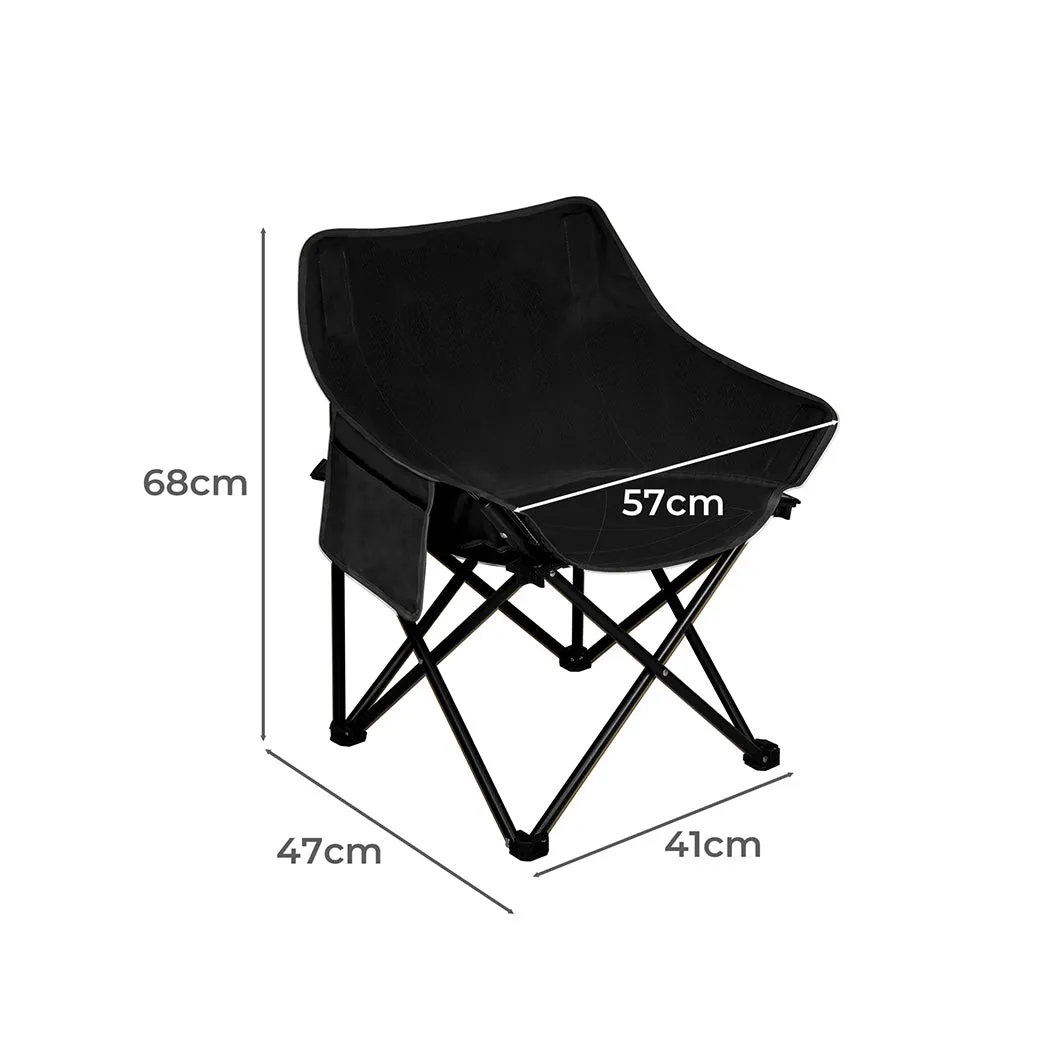Levede Folding Camping Moon Chair Lightweight Black-NT_Metro