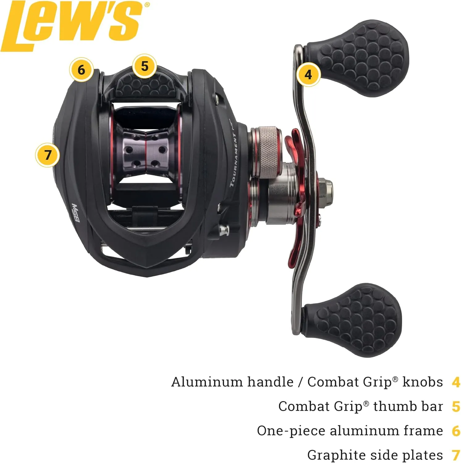 Lew's Tournament MP Speed Spool LFS Baitcast Fishing Reel, Aluminum Frame, Premium 10 Stainless Steel Ball Bearings