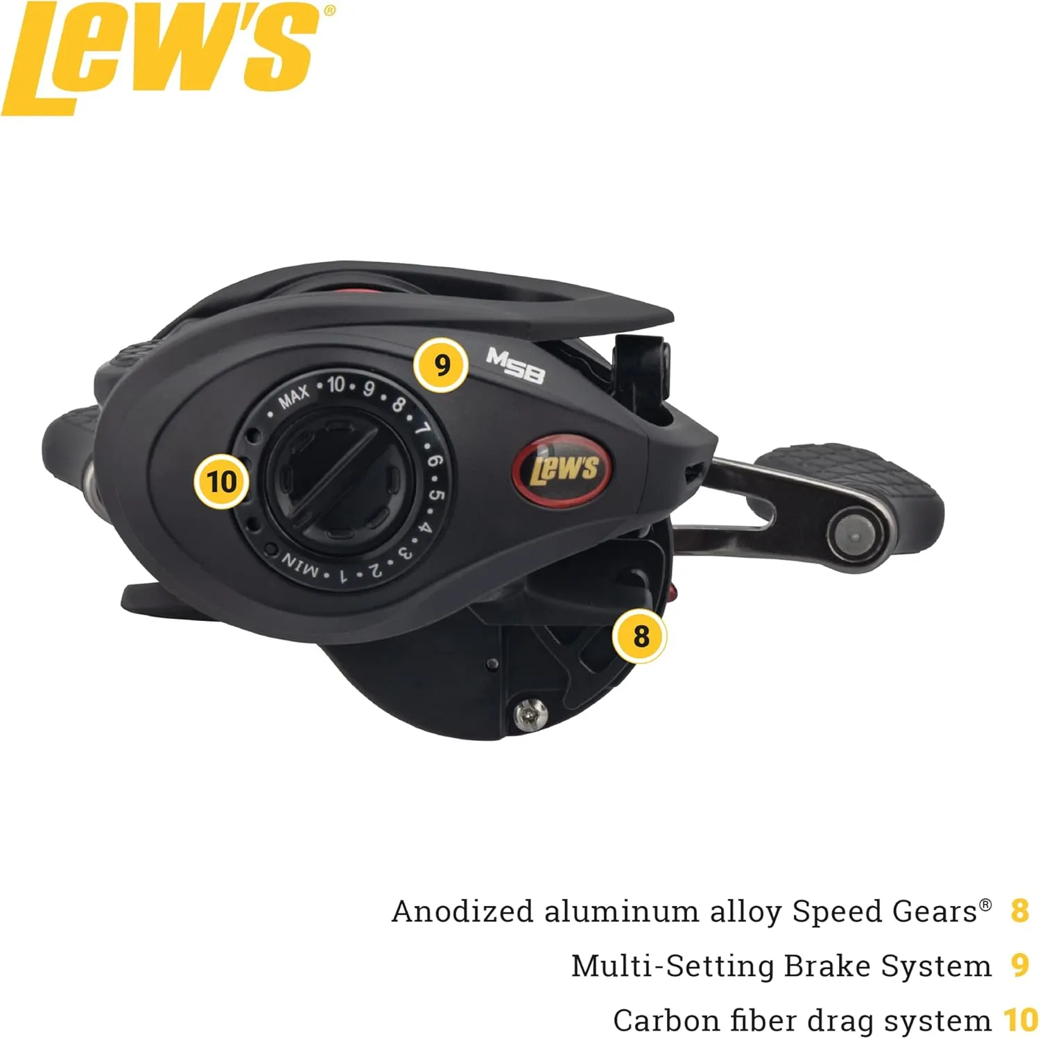 Lew's Tournament MP Speed Spool LFS Baitcast Fishing Reel, Aluminum Frame, Premium 10 Stainless Steel Ball Bearings