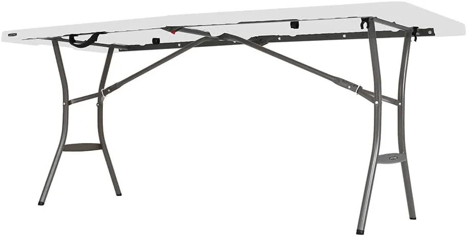 Lifetime 25011 Fold in Half Commercial Table, 6 Feet, White Granite
