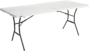 Lifetime 25011 Fold in Half Commercial Table, 6 Feet, White Granite