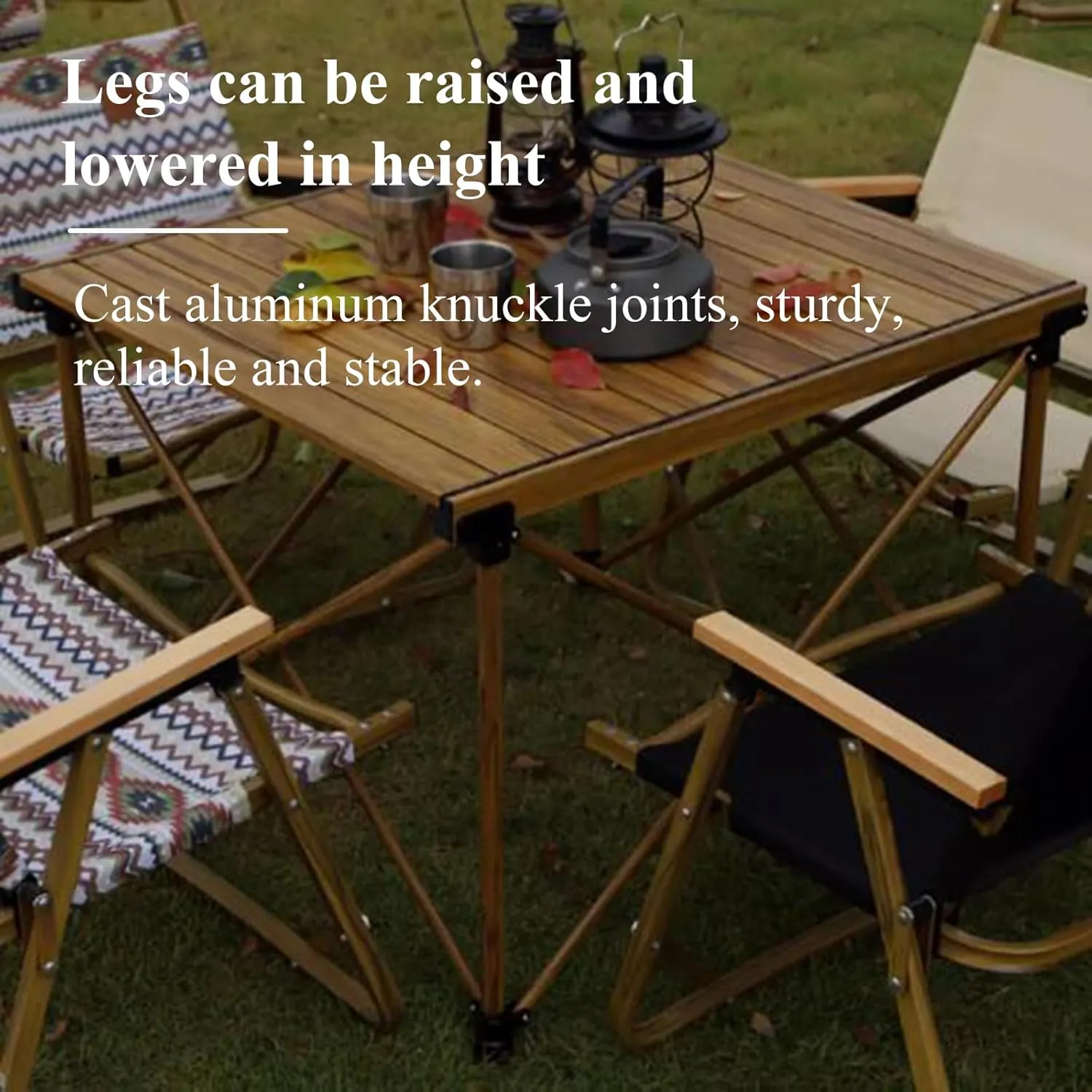 Liftable Camping Table Aluminum Alloy Picnic Table Ultralight Folding Camping Table Roll Up Table Top Multi-Purpose for Camp