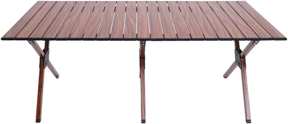 Lightweight Aluminum Roll Up Table Easy to Clean Portable Folding Table Outdoor Travel Backyards Camping Table
