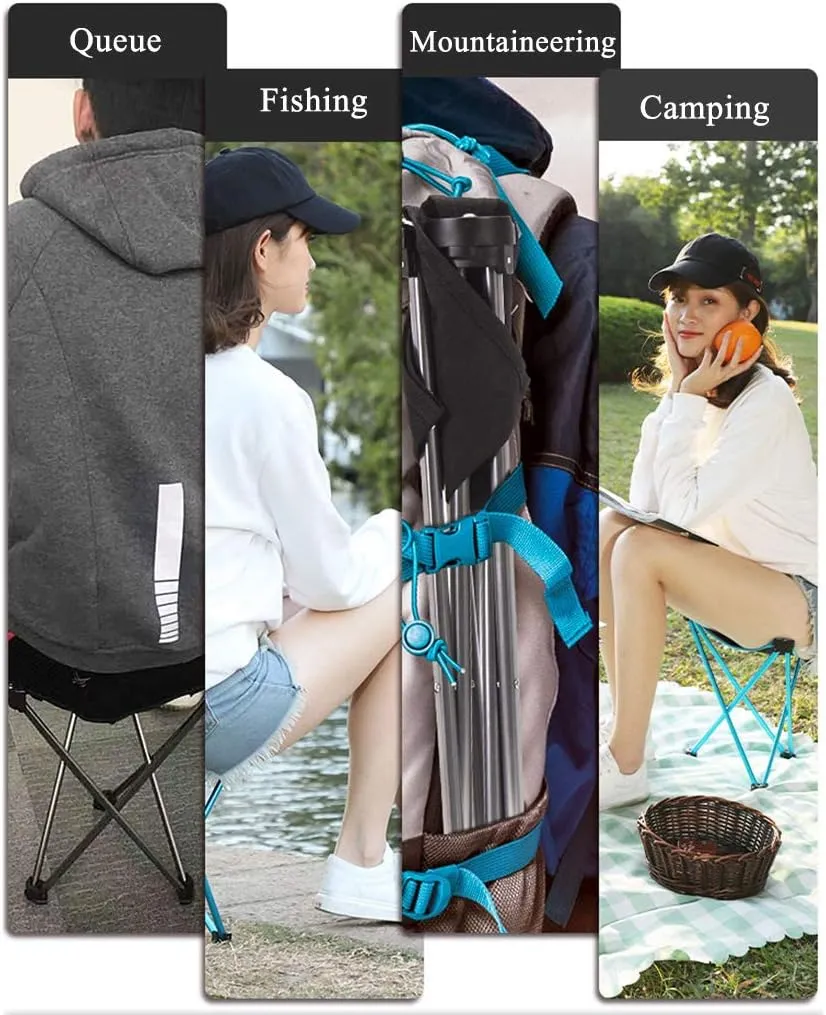 Lightweight and Lightweight Folding Chair Outdoor Camping Folding Stool 1680D Oxford Cloth 7050 Aviation Aluminum with Storage Bag