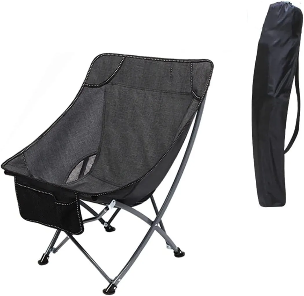 Lightweight Camping Chair Portable Folding Chair with Mesh Side Pocket Backrest Stool Camping Backpacking Chair for Fishing Beach Travel Picnic Outdoor Hiking (Color : G)
