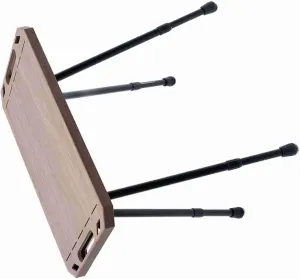 Lightweight Folding Table, Aluminum Alloy Compact Picnic Desk with Adjustable Height for Camping and Outdoor Activities, Foldable and Easy to Carry (Wood Grain Color)