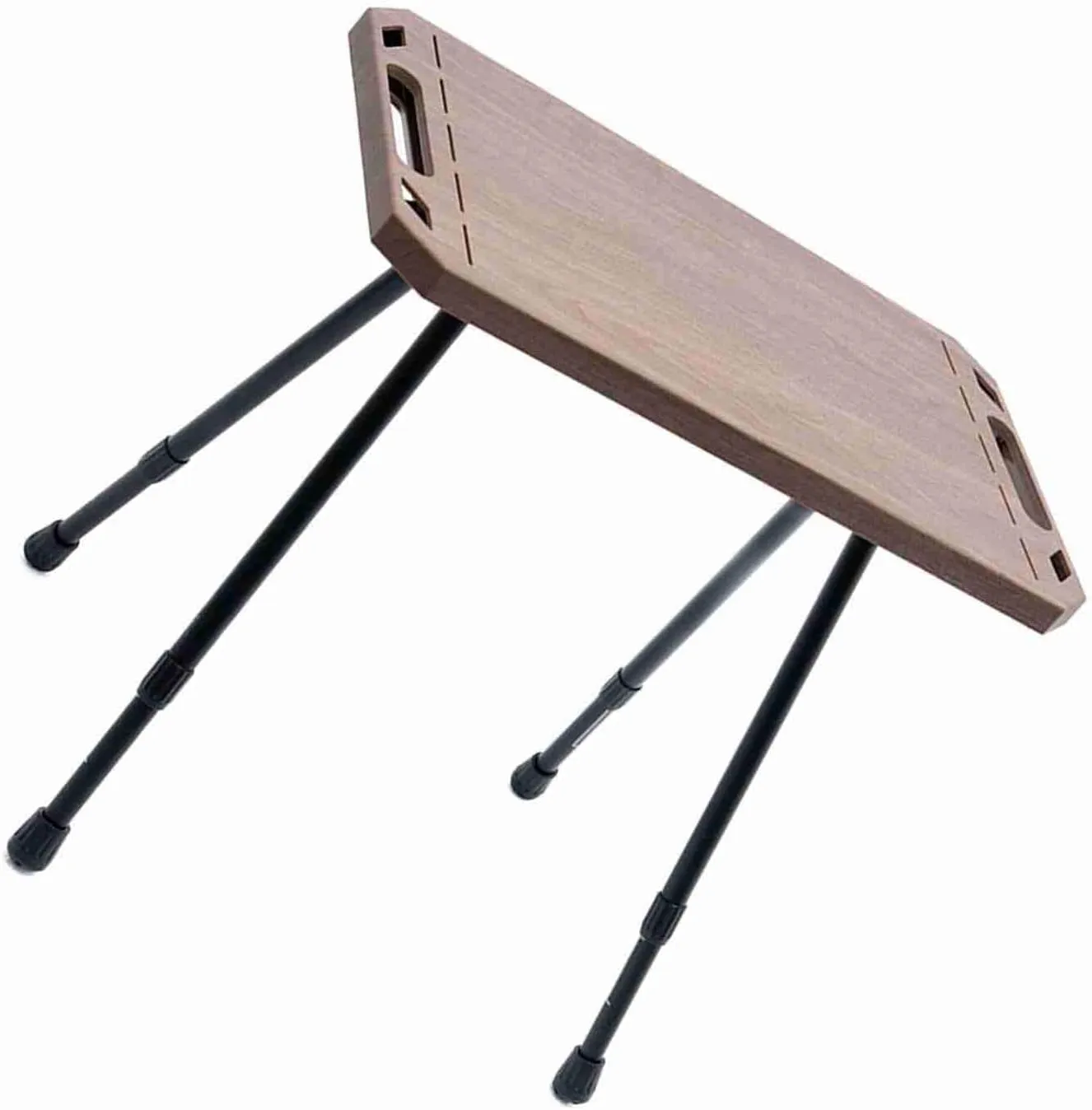 Lightweight Folding Table, Aluminum Alloy Compact Picnic Desk with Adjustable Height for Camping and Outdoor Activities, Foldable and Easy to Carry (Wood Grain Color)