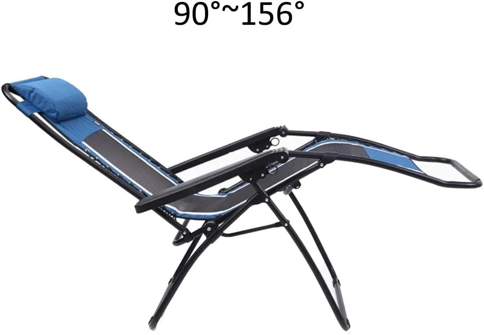 Lightweight Patio Sun Lounger Folding Recliner Padded with Removable Headrest and Cushion, Portable Deck Chair for Garden Balcony, Carrying 330 lb