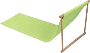 Lightweight Portable Beach Lounge Chair Yellow Recliner Mat with Beech Wood & for Outdoor Travel and Vacation - Beach Accessories (Green)