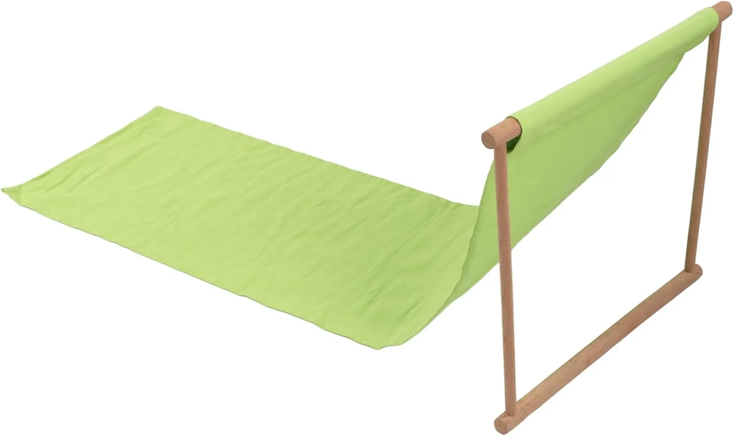 Lightweight Portable Beach Lounge Chair Yellow Recliner Mat with Beech Wood & for Outdoor Travel and Vacation - Beach Accessories (Green)