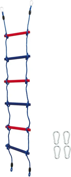 Lily's Things Climbing Ladder Attachment | Double Slackline Accessories for Slackline Obstacle Course | Climbing Ladder for Kids | Ninja Slackline for Kids | Climbing Rope Ladder for Kids Outdoor
