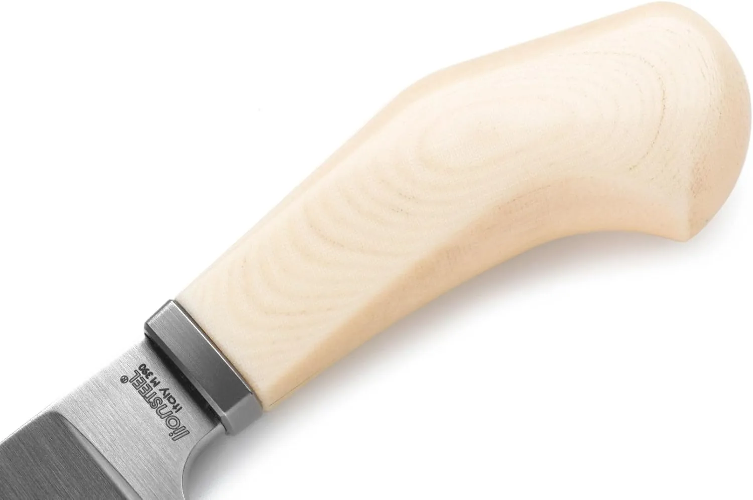 LionSTEEL WILLY Compact EDC Fixed Blade Knife, Solid Handle Construction, Titanium Guard, M390 Steel Blade, Made in Italy