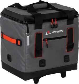 Lippert Adventure Pro 40-Can Soft Insulated Wheeled Cooler Bag, Up to 30 lbs. of Ice, 37 Quarts of Water, 14" x 17" x 19" Wide Mouth Opening, Adjustable Handle - 2021099917