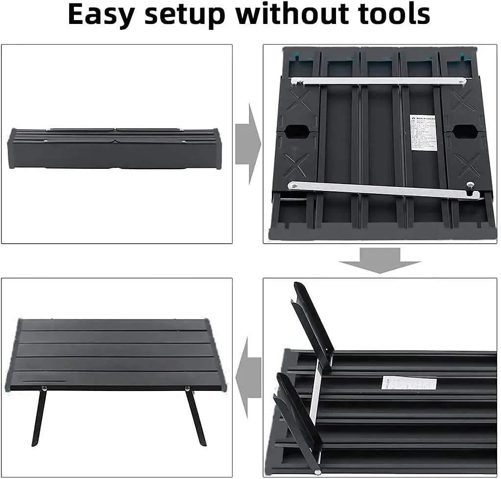 LJYT Portable Folding Picnic Camping Table,Personal Beach Table for Sand,Roll up Top Carry Bag for Hiking, Beach