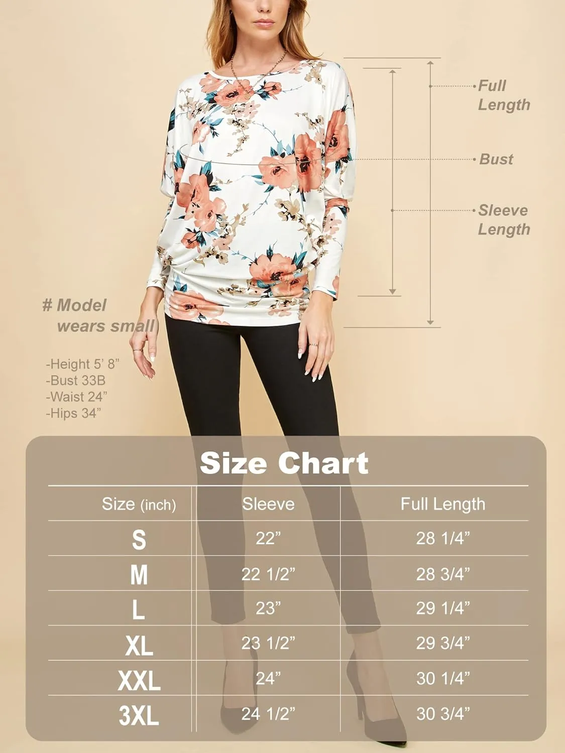 Lock and Love Women's Casual Flowy Draped Long Sleeve Batwing Dolman Top – Soft & Comfortable Loose Fit Pullover