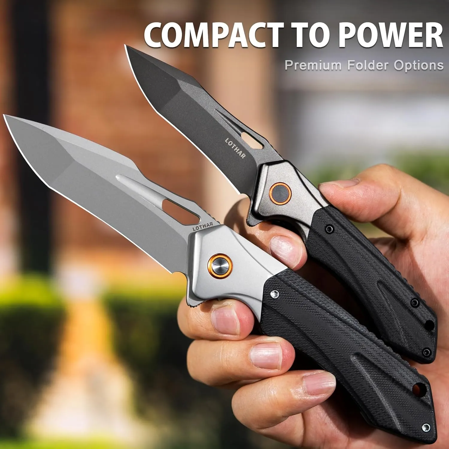 LOTHAR Lich King Mini Pocket Knife for Men,2.95” D2 Steel EDC Folding Knife with Clip, G10 Handle, Tactical Knife for Camping, Survival, Outdoor Gear, Gifts for Men Women (BLACK MINI)