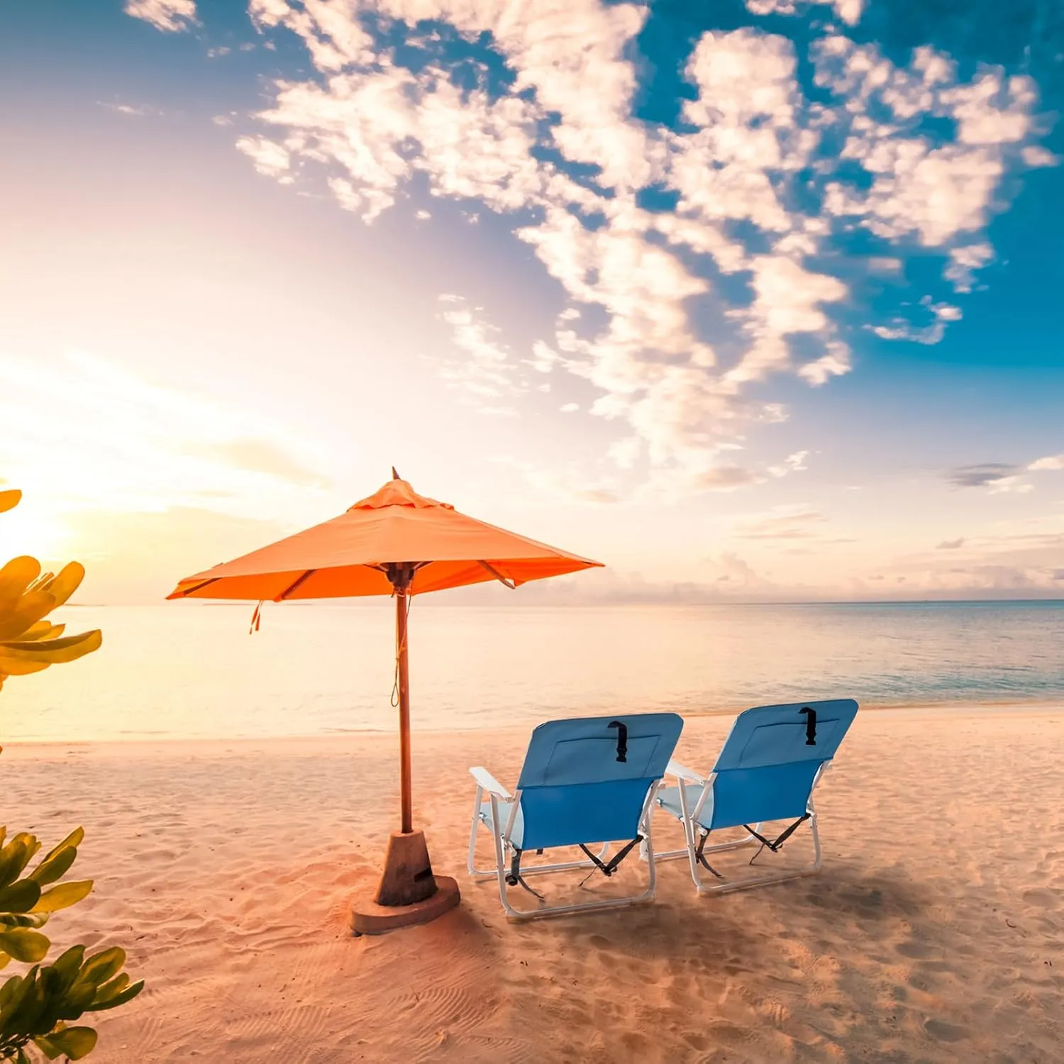 Low Beach Chair Small Camping Chairs Portable Lightweight Backpack Chair Blue Fishing Lawn Foldable Chair for Sporting Events and Tailgating,Supports up to 220Lbs,22"" x 23.6"" x 24.8""