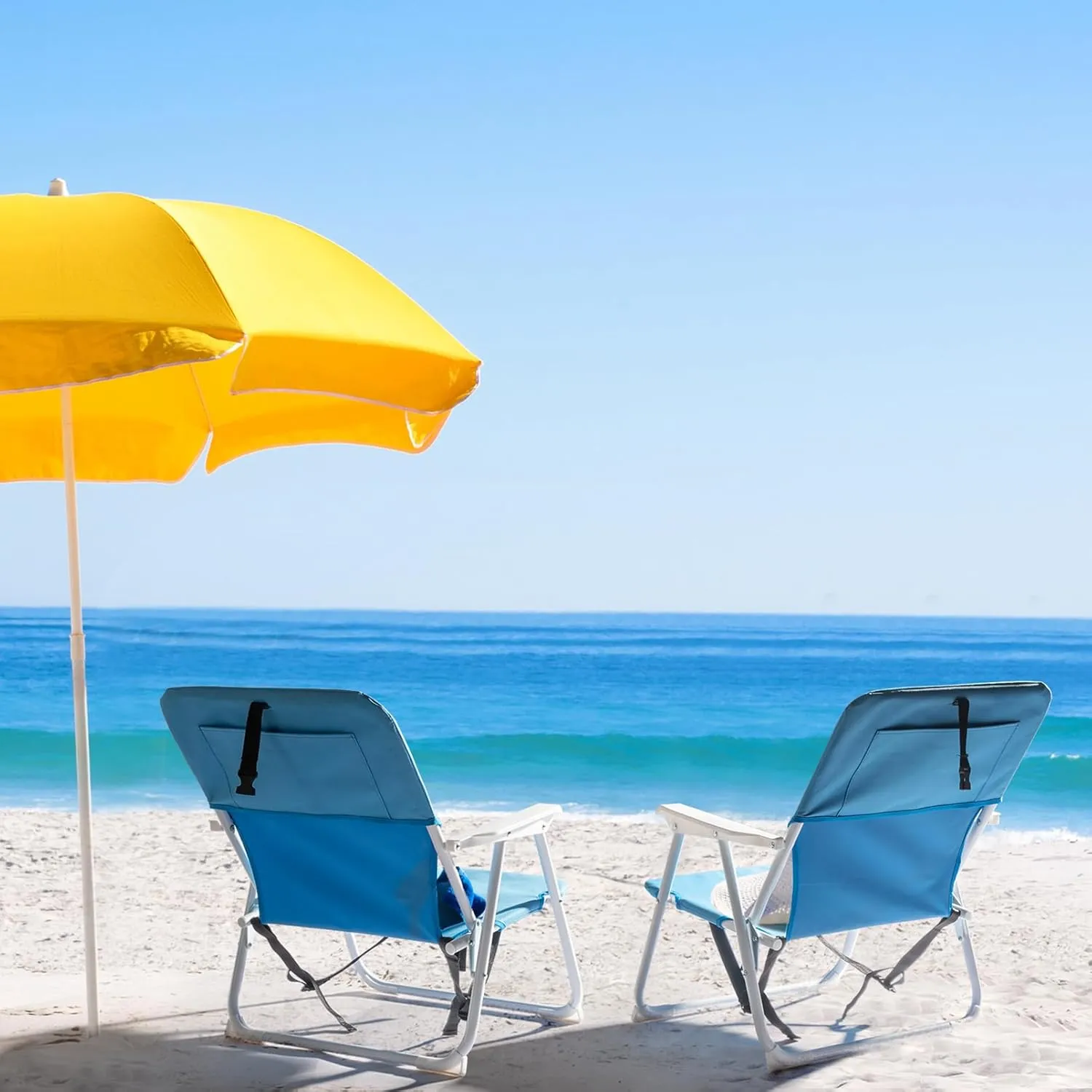 Low Beach Chair Small Camping Chairs Portable Lightweight Backpack Chair Blue Fishing Lawn Foldable Chair for Sporting Events and Tailgating,Supports up to 220Lbs,22"" x 23.6"" x 24.8""