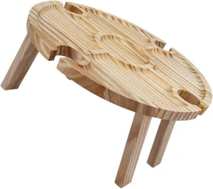 Low Table Folding Picnic Desk Compact Outdoor Beach Table for Camping Travel and Wine Festivals Lightweight Design Ample Storage Space