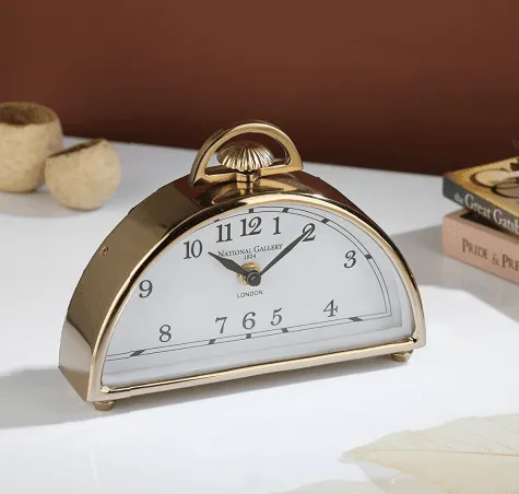 Luna Desk Clock in Gold