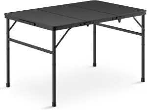 MADOG Portable Camping Table, Adjustable Height Small Folding Table Outdoor Camping Table, Perfect for Outdoor, Picnic and BBQ, Black