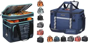 Maelstrom Collapsible Soft Sided Cooler - 60 Cans Extra Large Lunch Cooler Bag Navy Blue & Collapsible Soft Sided Cooler - 75 Cans Extra Large Lunch Cooler Bag Insulated Leakproof C