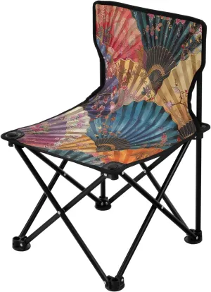 Mandala Plaid Portable Outdoor Folding Chair Anti-Slip Padded Oxford Cloth Stool Camping Chair Small for Beach Hiking Fishing Gardening Quad Camp Chair
