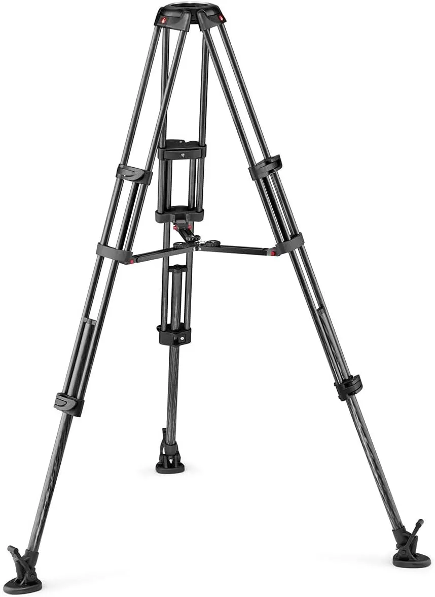 Manfrotto Carbon Fiber Twin Leg Video Tripod with Middle Spreader