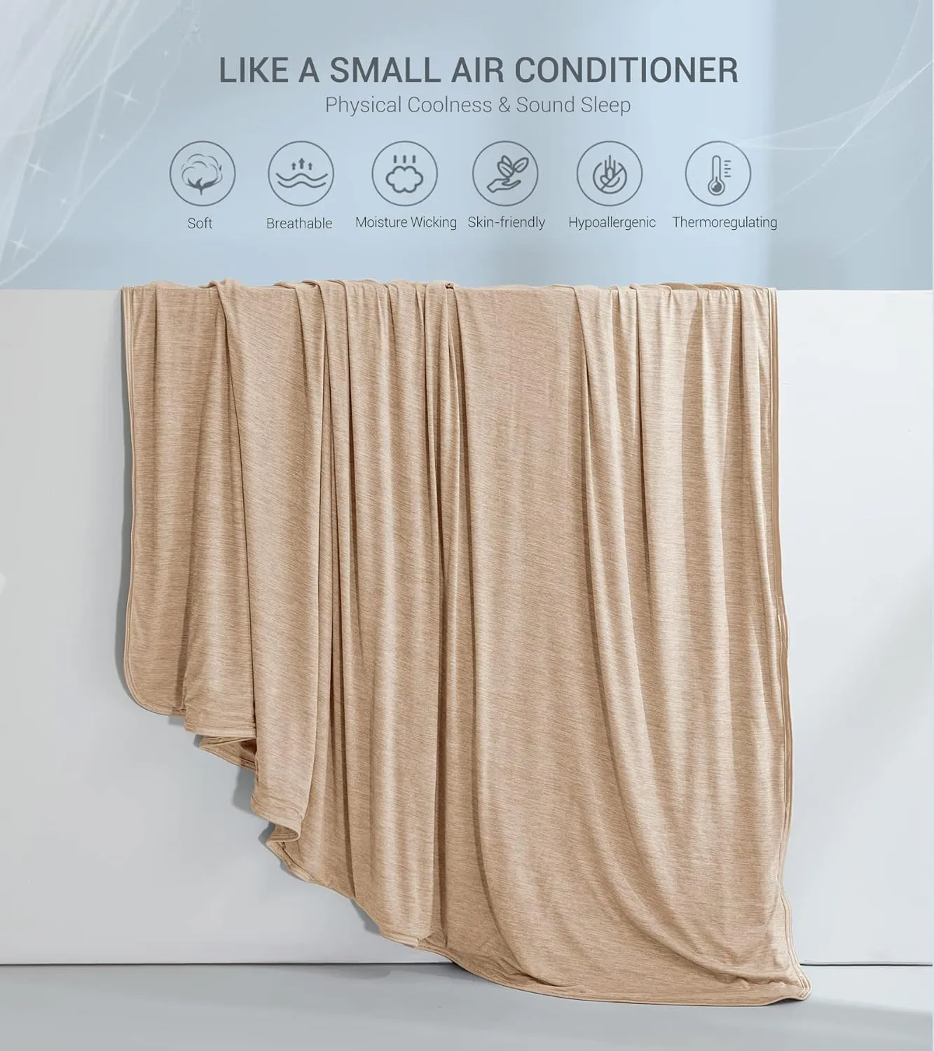 Marchpower Cooling Blanket for Hot Sleepers Kids, Arc-Chill Cool Throw Blanket with Double-Sided Design, Japanese Cooling Fiber Absorbs Body Heat, Lightweight Soft Blanket for Baby Sleeping Travel