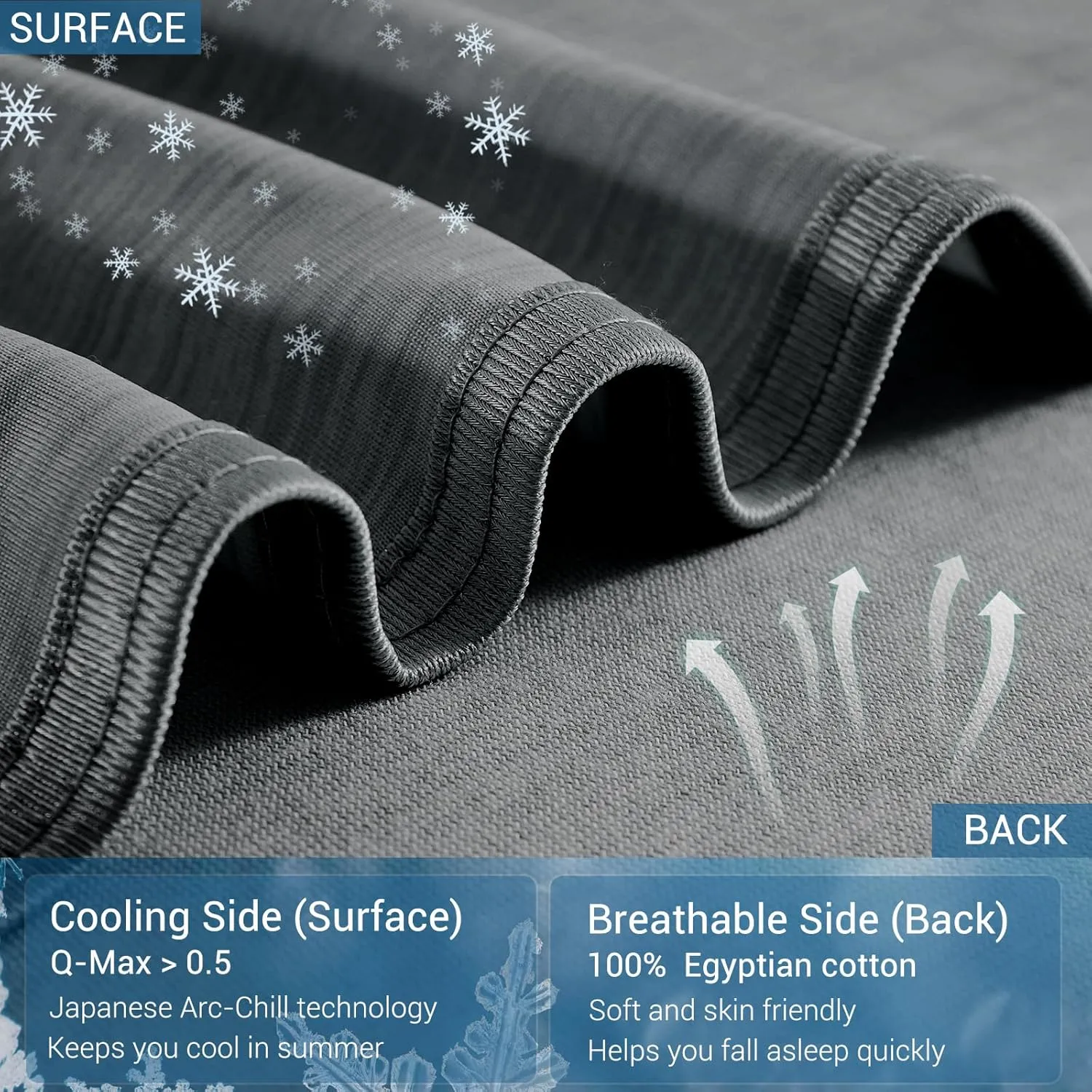 Marchpower Cooling Blanket for Hot Sleepers King Size, Arc-Chill Cooling Blanket with Double-Sided Design, Japanese Cooling Fiber Absorbs Body Heat, Lightweight Soft Cold Blankets for Sleeping Summer