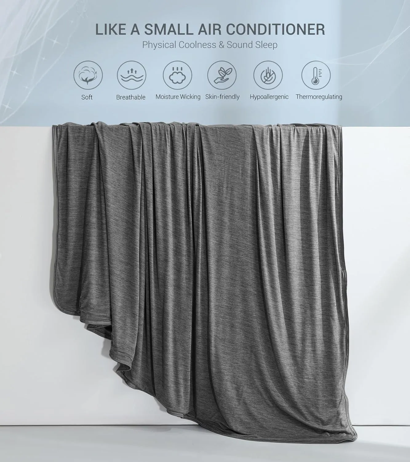 Marchpower Cooling Blanket for Hot Sleepers King Size, Arc-Chill Cooling Blanket with Double-Sided Design, Japanese Cooling Fiber Absorbs Body Heat, Lightweight Soft Cold Blankets for Sleeping Summer