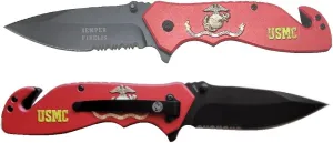 Marine Corps Personalized Folding Knife Registered and Licensed by Sigma impex Inc