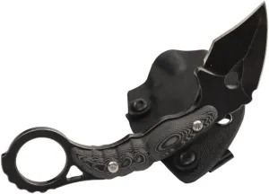 MASALONG Giant bee DC53 Steel Fixed Blade Small Claw Comping EDC Mini Knife kni164 (Black blade black/white handle)