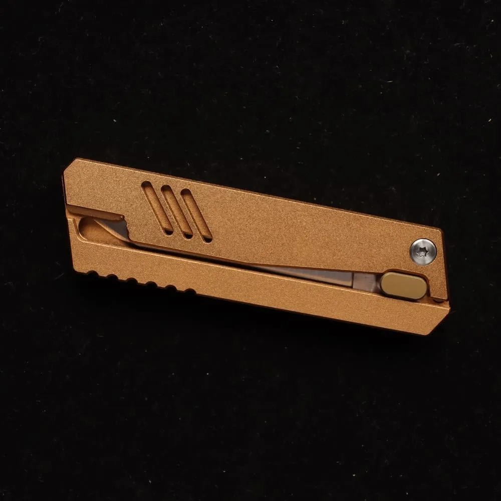 MASALONG Survival Camping D2 Folding Knife, Outdoor EDC Tactical Knife knife (golden)