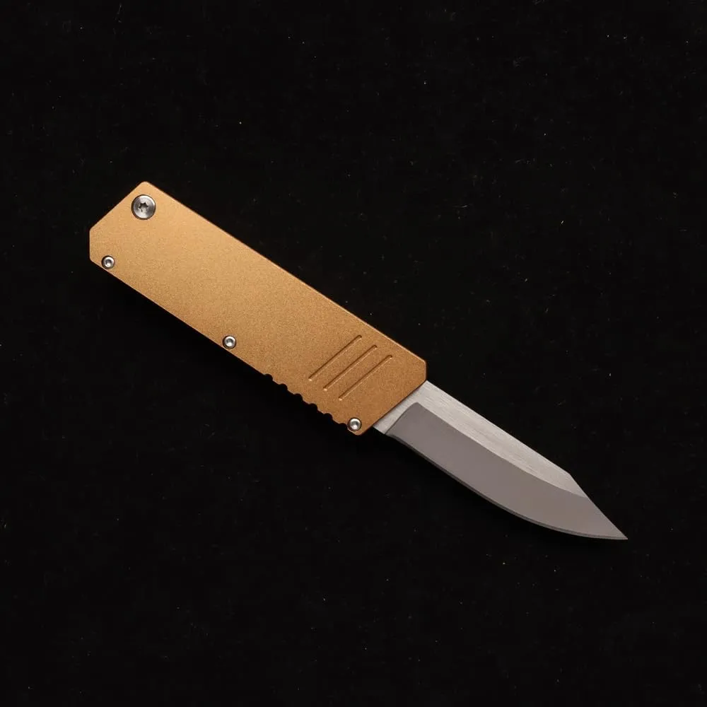 MASALONG Survival Camping D2 Folding Knife, Outdoor EDC Tactical Knife knife (golden)