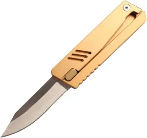 MASALONG Survival Camping D2 Folding Knife, Outdoor EDC Tactical Knife knife (golden)