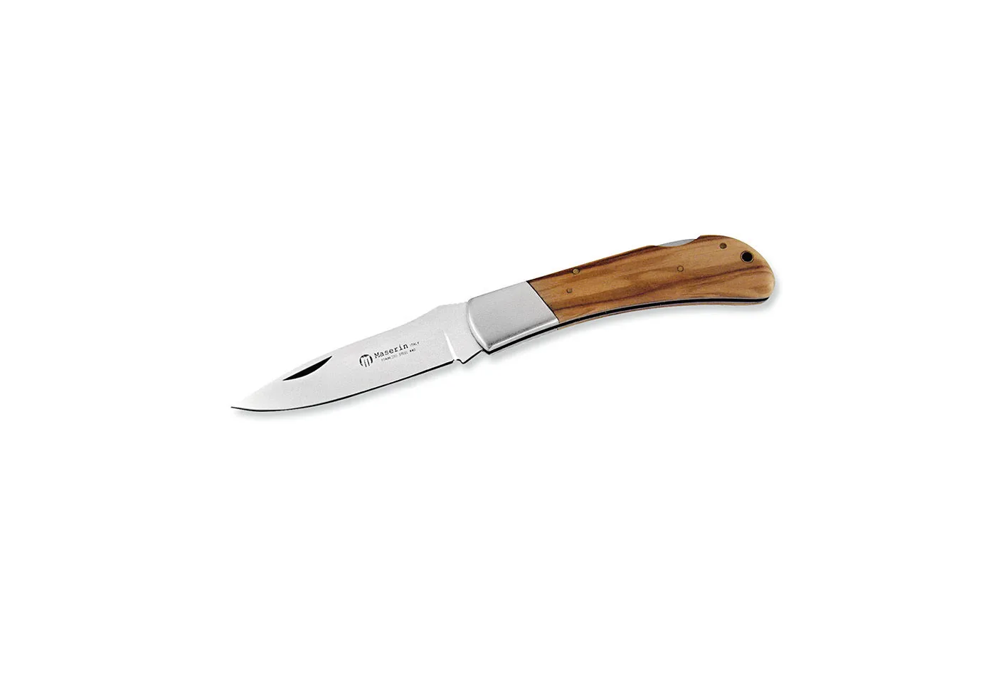 Maserin Hunting Line 75mm Drop point blade, Olive wood handle