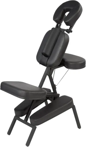 Master Massage Apollo Extra Large Size Portable Massage Chair-Lightweight Aluminum Tattoo Foldable-Sitting Posture Folding Massage Chair-with Larger Cushions and Wheels Bag-in Black