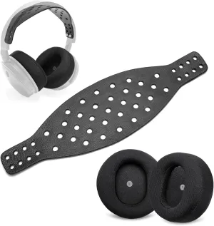 Maxwell Ear Pads   Wide Lambskin Headband Strap Compatible with Audeze Maxwell Wireless Gaming Headset, Premium Double-Sided Leather Handcrafted, Durable, Comfortable & Cooler