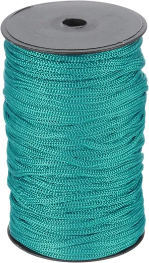 MECCANIXITY 1/4 Inch Polypropylene Rope Braided Ropes, 328ft Nylon Rope Hollow Utility Cord for Clothesline, Camping, Hiking, Outdoor, Peacock Green