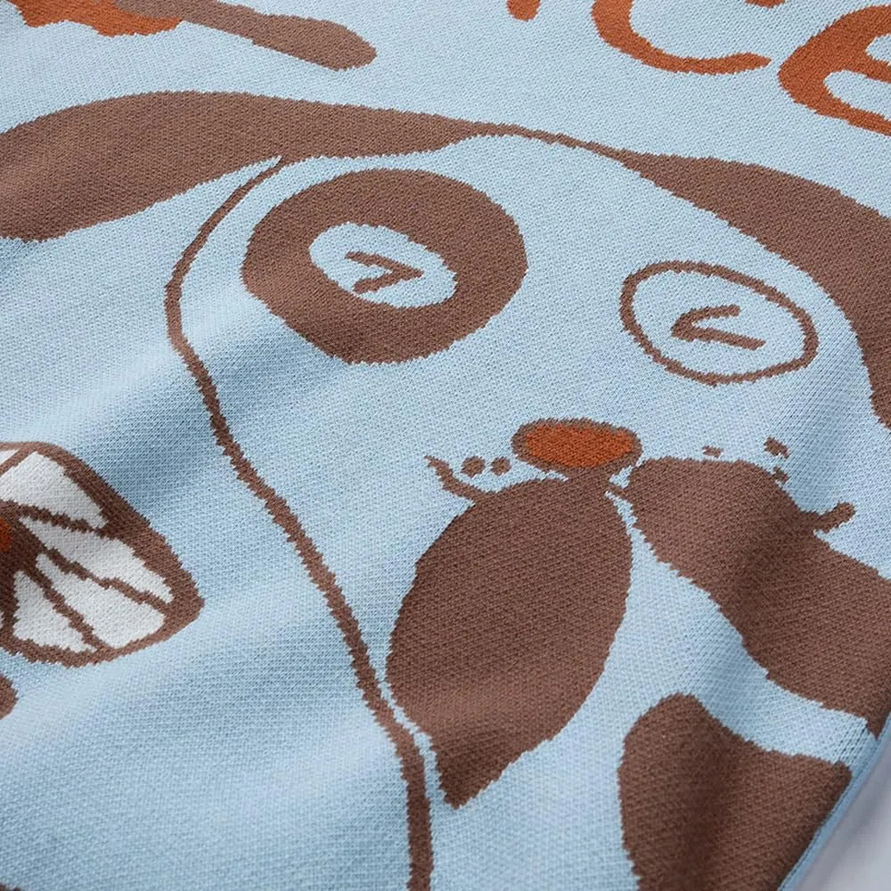 Men's Oversized Dog Sweaters Soft Cotton Long Sleeve Graphic Pullovers