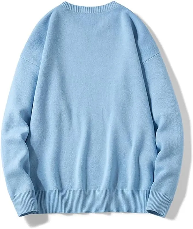Men's Oversized Dog Sweaters Soft Cotton Long Sleeve Graphic Pullovers