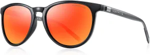MERRY'S Polarized Sunglasses for Women Men Vintage Retro Classic Round Frame Aluminum Legs S8288