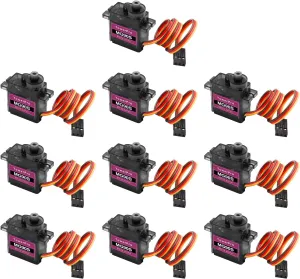 MG90S Micro Servo Motor Kit AYWHP 10 Pcs MG90S Servo Metal Gear Micro Servo for RC Helicopter/Car/Boat Micro Plane Mini Servos for Arduino Project(Servo Control Angle 0-180°)