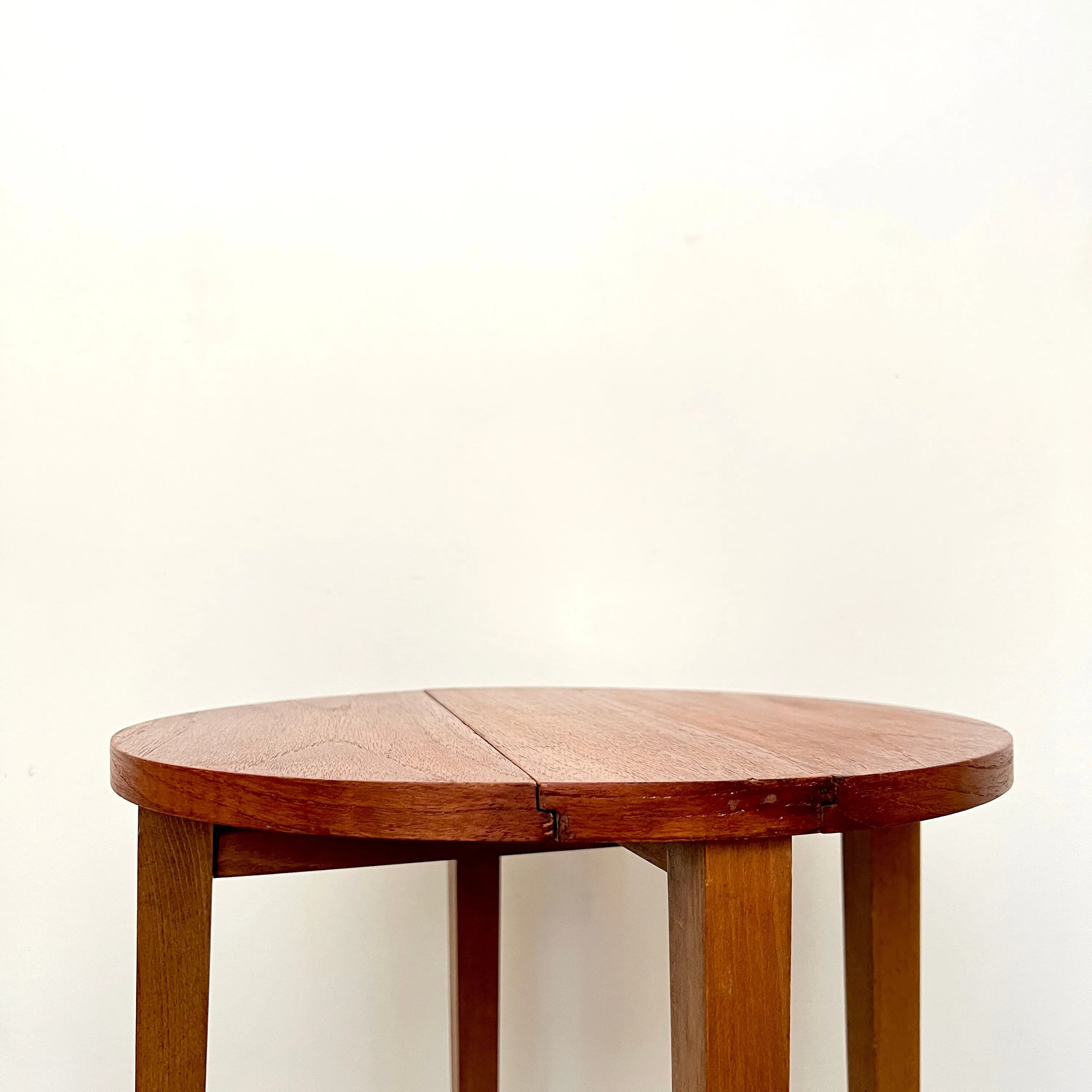 Midcentury Teak Folding Small Side Bedside Table, Vintage Retro End Table, Danish Style
