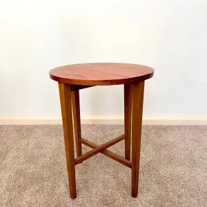 Midcentury Teak Folding Small Side Bedside Table